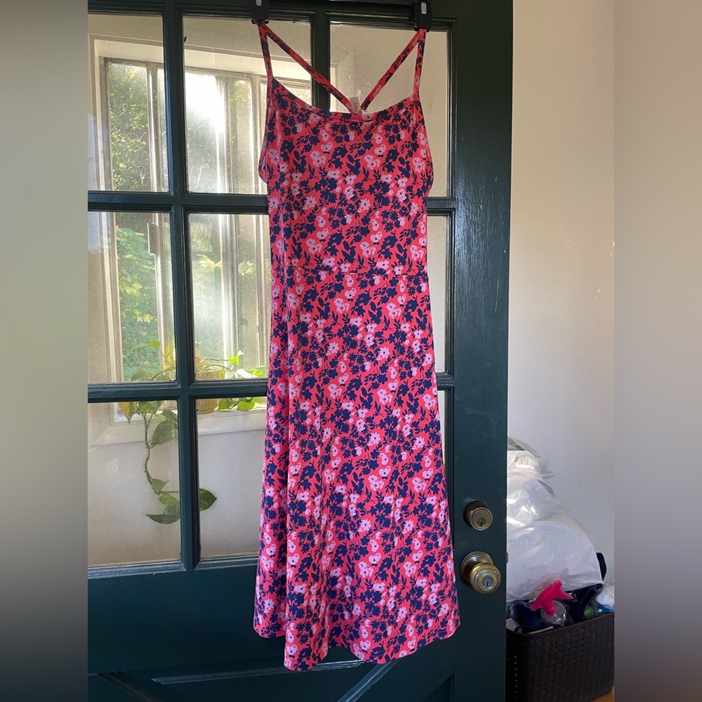Pact fit and flare midi dress with pockets!